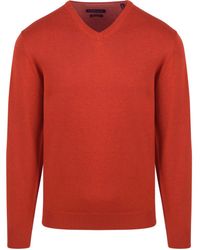 CASA MODA - Sweat-shirt Pull Col-V Orange Coupe Régulière - Lyst