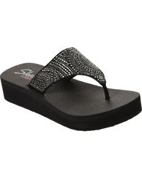 tong compensée femme skechers