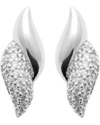 Brillaxis - Boucles oreilles Puces d'oreilles argent rhodié oxydes - Lyst