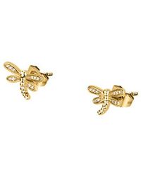Cleor - Bijoux Boucles d'oreilles en Plaqué or et zircon - Lyst