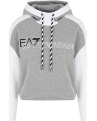 Sweater EA7 en coloris Blanc Femme Vêtements Articles de sport et d'entraînement 