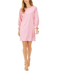 Kasper Wo Dress Tutu Size Xs Shift Blouson-sleeve Ruffle Dress - Pink