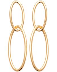 Brillaxis - Boucles oreilles Boucles d'oreilles double ovale plaqué or - Lyst
