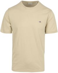 GANT - T-shirt T-shirt Shield Logo Ecru - Lyst