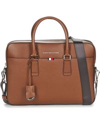 Tommy Hilfiger Aktetas Business Leather Slim Comp Bag - Bruin