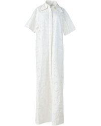 Area Diamente Shirt Dress -pre Owned Condition Excellent Long Dress - White