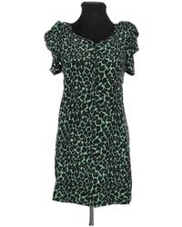 Maje - Robe courte Robe en soie verte - Lyst