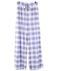 The Label Edition - Pantalon Pantalon droit en coton bleu - Lyst