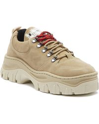 bronx taupe suede chunky hiker boots
