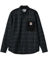 Carhartt Overhemd Lange Mouw Asher Check Shirt - Blacksmith Black - Zwart
