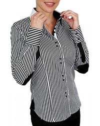 Andrew Mc Allister - Chemise chemise a rayures borsalino noir - Lyst
