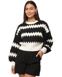 La Modeuse - Pull Pulls pour - Noir / Blanc - Lyst