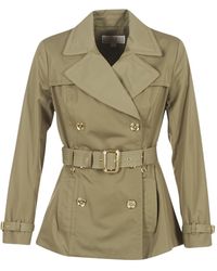 MICHAEL Michael Kors Trenchcoat Short Pleated Trench - Groen