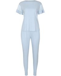 Lisca - Ensembles de pyjama Pyjama tenue d'intérieur pantalon top manches courtes Smooth - Lyst