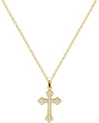 Brillaxis - Collier Pendentif Croix Plaqué Or 22X15Mm - Lyst