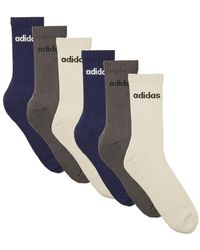 adidas - Sokken Linear Crew Socks Cushioned Socks 6 Pair Pack - Lyst
