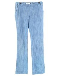 Ba&sh - Pantalon Pantalon droit en coton bleu - Lyst
