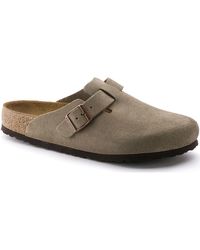 Birkenstock Bont Boston Lammy Klompen in het Naturel - Lyst