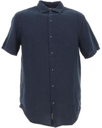 Superdry - Chemise Studios casual linen s/s shirt navy - Lyst