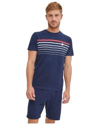 Serge Blanco - Pyjamas / Chemises de nuit Ensemble Pyjama court Tshirt col rond en coton - Lyst