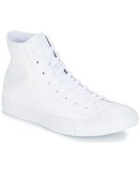 Converse - Turnschuhe all star monochrome cuir hi - Lyst