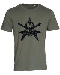 Harrington - T-shirt T-shirt kaki ""punk"" en coton bio - Lyst