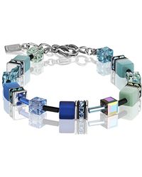 COEUR DE LION - Bracelets Bracelet Geocube acier bleu vert - Lyst