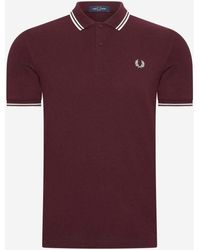 Fred Perry - T-shirt Chemise à double bouts - ox blood ecru ecru - Lyst
