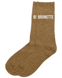 Sud Trading - Accessoires Chaussettes brunette à paillettes marron - Lyst
