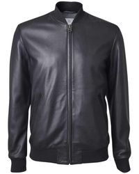 Chevignon Blouson teddy cuir hommes Veste en Noir