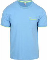 Sun 68 - T-Shirt Piqué T-Shirt Fluo Stripe Lichtblauw - Lyst