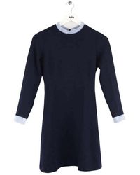 Sandro - Robe Courte Robe Bleue - Lyst