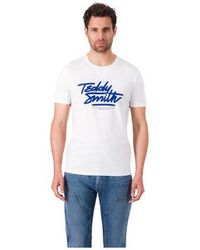 Teddy Smith - T-shirt TEE-SHIRT BLANC SCRIPT - Blanc - L - Lyst