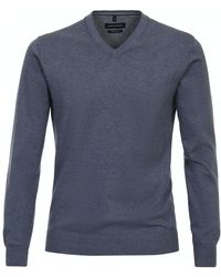 CASA MODA - Sweatshirts Pull Col-V Bleu - Lyst