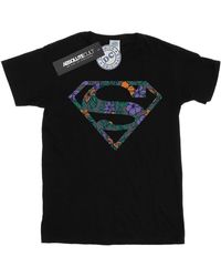 Dc Comics - T-shirt Superman Floral Logo 1 - Lyst