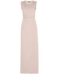 bcbg satin draped back maxi dress