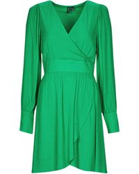 Vero Moda - Abito Corto Vmpolliana Ls Short Dress Wvn - Lyst