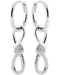 Brillaxis - Boucles oreilles Boucles d'oreilles créoles motif infini Argent et OZ - Lyst