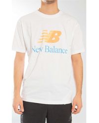 New Balance T-shirt Korte Mouw Mt21567 in het Zwart voor heren Heren Kleding voor voor Strandkleding 