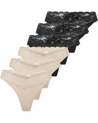 ONLY - Strings String Paquet de 6 ONLCHLOE LACE THONG 6P - Lyst