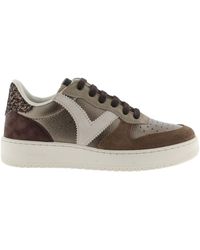 Victoria - Sneakers Baskets Métallisé Et Daim Femme Madrid - Lyst