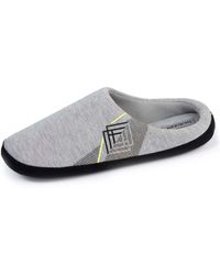 Isotoner - Chaussons Chaussons mules jersey Gris foncé - Lyst