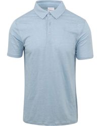 Knowledge Cotton - T-shirt Polo De Lin Bleu Clair - Lyst
