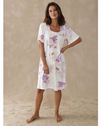 Daxon - Robe by - Chemise de nuit courte maille coton - Lyst