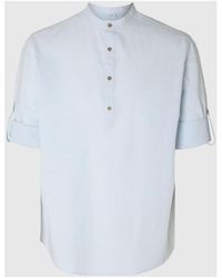 SELECTED - Chemise 16092977 LINEN TUNIC-SKY CAPTAIN - Lyst