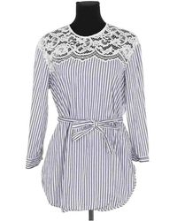 Sandro - Robe Courte Blouse Bleue - Lyst