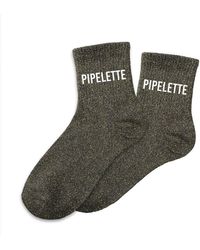 Sud Trading - Accessoires Paire de chaussettes Paillettes Pipelette – Noire - Lyst