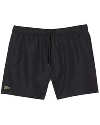 Lacoste - Maillots de bain SHORT DE BAIN LÉGER UNI NOIR À SÉCHAGE RAPIDE - Lyst