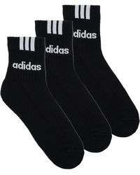 adidas - Socken 3-Stripes Linear Half-Crew Cushioned Socks 3 Pairs - Lyst