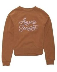 Amuse Society - Sweat-shirt - Sweat col rond - marron - Lyst